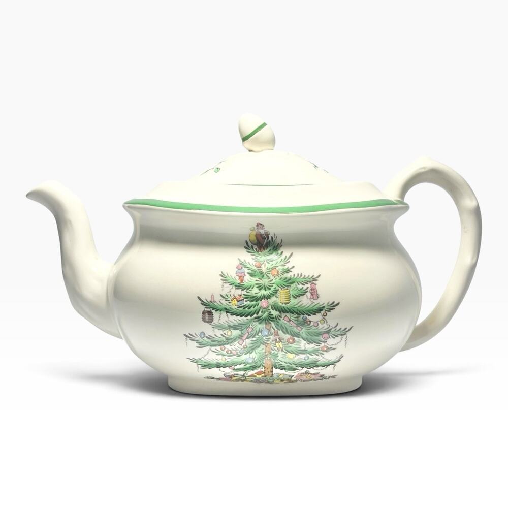 Spode “Christmas Tree” Ceramic Teapot & Lid 6” 44oz